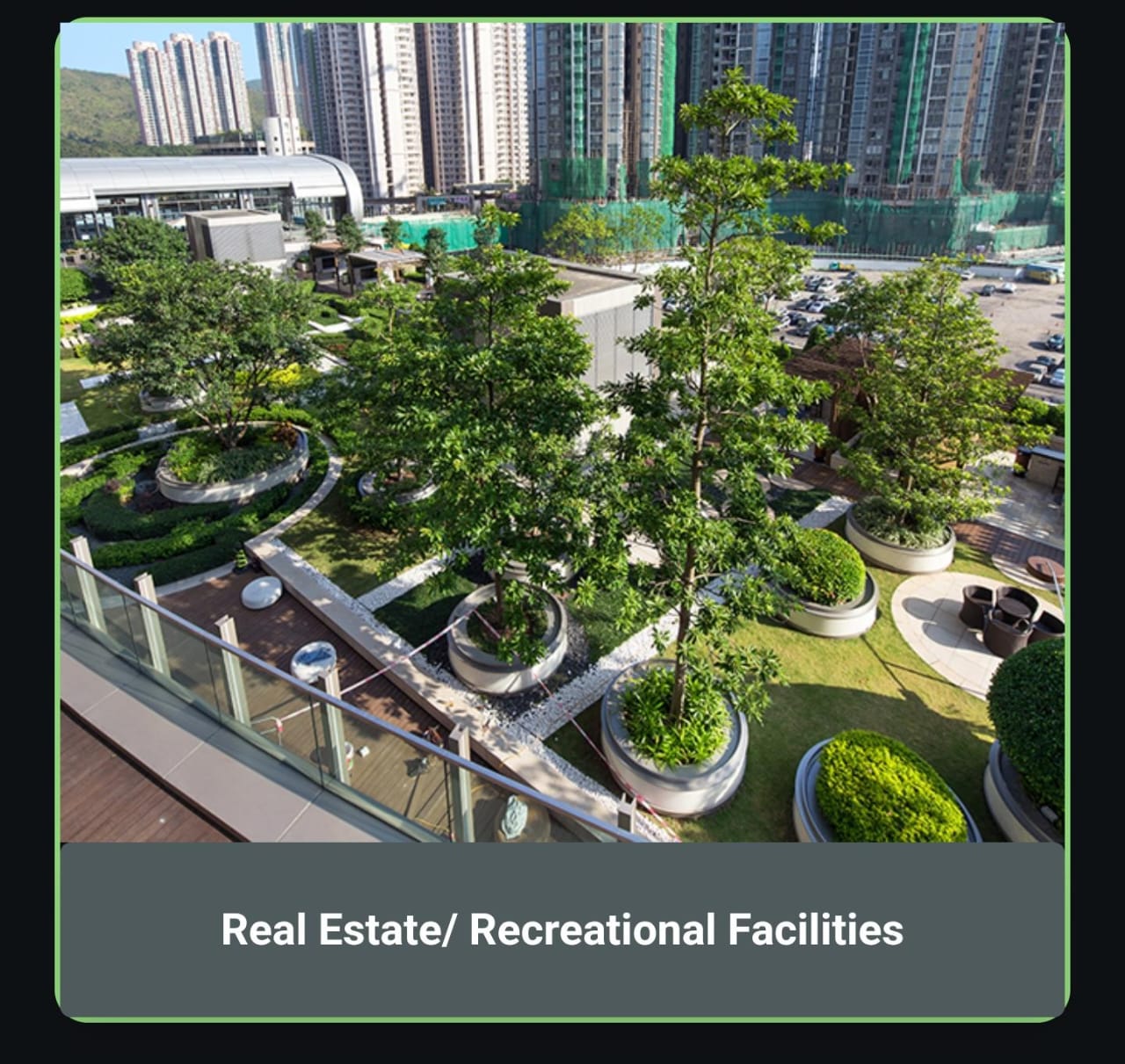 Real Estate — rooftop garden recreational facility